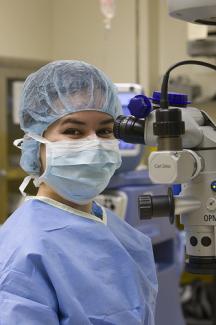 Photo of a resident in the operating room