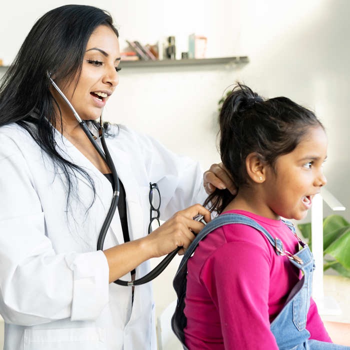 Medical learner in a clinical setting